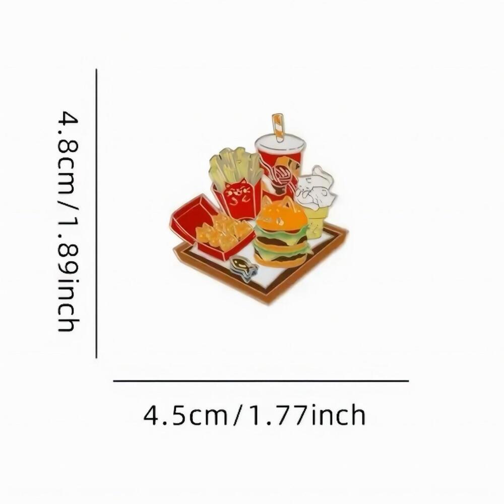 Pin - Cute Kitty Fast Foodie Cat Take Out 1.8” - Picture 2 of 4
